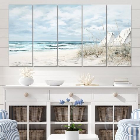 Art Plage, Papercut Art, Beach Canvas Wall Art, Pastel Beach, Beach Canvas, Beach Landscape, Beach Wall Art, Landscape Walls, Metal Art Prints