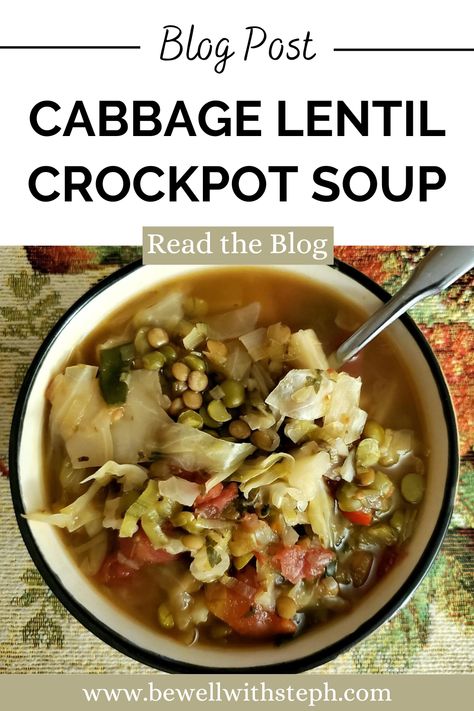 Soup's on! 🍵 This hearty, delicious, and oh-so-satisfying meal will warm your soul and nourish your body! 🙌🏼 My Cabbage Lentil Crockpot Soup recipe is not only super easy to make but also packed with nutrient-dense ingredients that will keep you feeling full and energized all day long. 🌟 Plus, it's the perfect meal prep option for those busy days when you need something quick. Click the link to get the recipe and cozy up with a bowl of this comforting soup tonight! Cabbage And Lentil Soup, Cabbage Lentil Soup, Lentil Cabbage Soup, Lentil Crockpot, Lentil Soup With Potatoes, Cabbage Lentil, Soup With Lentils, Soup With Potatoes, Soup Crock Pot