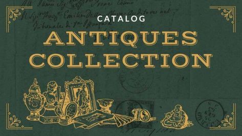 Antiques Collection Catalog. Free PPT Template Antique Website Design, Ppt Vintage, Vintage Ppt Template, Vintage Ppt Background Landscape, Victorian Trading Company Catalog, Free Ppt Template, Jewelry Pottery, Ppt Template Design, Brand Assets