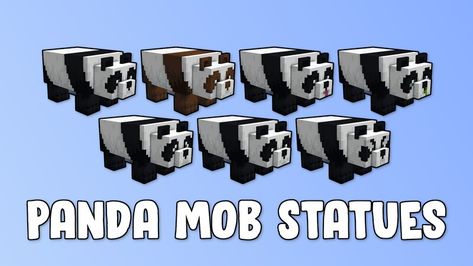 Panda Mob Statues Minecraft Map Minecraft Panda Enclosure, Statues Minecraft, Minecraft Panda, Golden Panda, Minecraft Animals, Minecraft Statues, 1 Pixel, Minecraft Map, Minecraft Construction