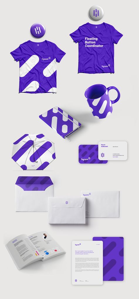 Hycom rebranding on Behance Onboarding Package, Merch Template, Branding Book, Corporate Identity Design, Corporate Outfits, Visual Identity Design, Seni Cat Air, Company Branding, Brand Kit