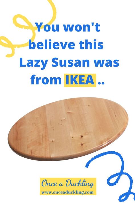 Poor old lazy Susan - it's not the best reputation to have, is it?  Turns out this Lazy Susan (or Lazy Snudda) from Ikea was just perfect for this makeover idea.  It cost me only £3 from Facebook Marketplace and with some very basic DIY skills it had a complete make-over. Talk about budget transformation! #lazy susan #ikea Lazy Susans Ideas, Lazy Susan Upcycle, Lazy Susan Hacks, Lazy Susan Makeover, Ikea Lazy Susan, Diy Lazy Susan Turntable, Table Top Lazy Susan, Lazy Susan Decor, Dining Table Lazy Susan