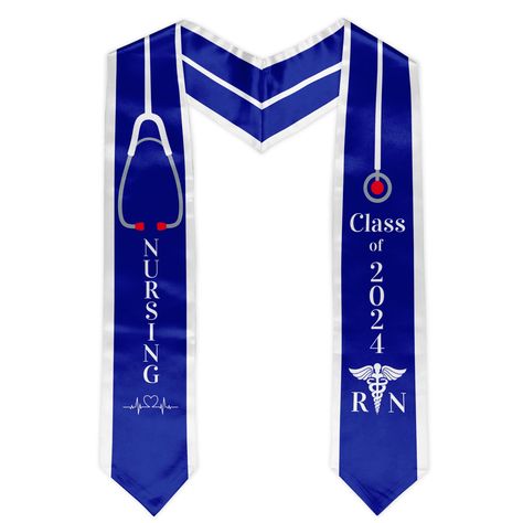 PRICES MAY VARY. HIGH-QUALITY MATERIALS:Our stoles are made of high-quality smooth satin, adding a touch of elegance and sophistication to your graduation attire. PERFECT SIZE: This Stole is 6 inches Wide by 72 inches Long and Fits All Graduates.our unisex adult graduation stole is the perfect length to drape over your shoulders and showcase your achievement. MAKE A STATEMENT: As a school nurse or nursing graduate, stand out from the crowd with our elegantly designed graduate stole, featuring th High School Graduation Sash Ideas, Graduation Sash Ideas, Graduation Attire, Graduation Sash, Graduation Stole, Branded Scarves, School Nurse, Nursing Graduation, Class Of 2024