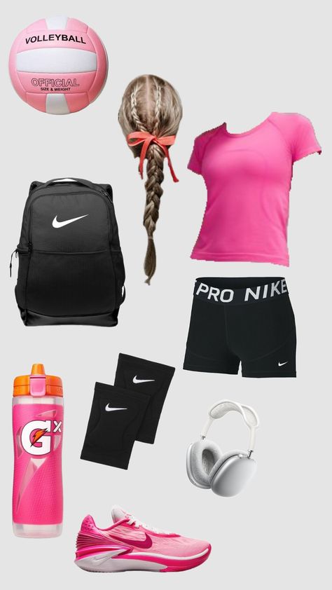 #nike #volleyball #pink #lululemon #fitinspo #volleyballfit Volleyball Fits Practice, Volleyball Outfits Practice, Cute Volleyball Outfits, Pink Volleyball, Volleyball Aesthetic, Volleyball Wallpaper, Nike Volleyball, Volleyball Ball, Cute Sporty Outfits