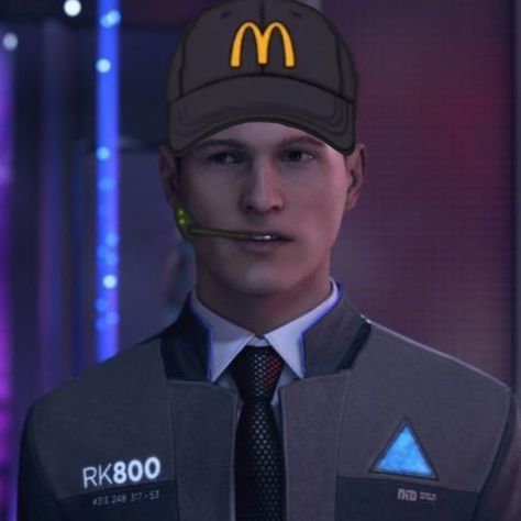 Connor Dbh Pfp, Mcdonalds Meme, Connor Dbh, Quantic Dream, Bryan Dechart, Detroit Become Human Connor, Detroit Being Human, Fnaf Memes, Best Duos