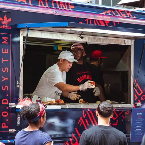 Adidas-Food-Truck-Street-Marketing-Example Eddie Huang, Experiential Marketing Events, Marketing Case Study, Bao Buns, Street Marketing, Experiential Marketing, Most Comfortable Shoes, Adidas X, Event Marketing