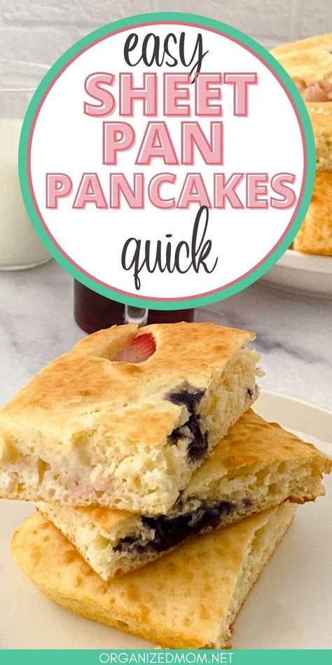 Bisquick Sheet Pan Pancakes Bisquick Pancake Recipe, Oven Pancake Recipe, Bisquick Pancakes, Homemade Breakfast Recipes, Sheet Pan Pancakes, Pan Pancakes, Baked Pancakes, Morning Brunch, Square Recipes