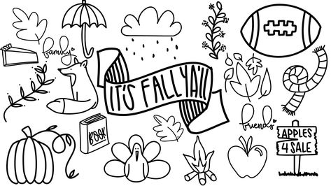 fall doodles Fall Doodles Autumn Easy, Simple Fall Doodles, November Doodles Easy, Pumpkin Patch Doodle, Autumn Doodles Easy, November Whiteboard Ideas, Fall Doodles Easy, Fall White Board Ideas, November White Board Ideas