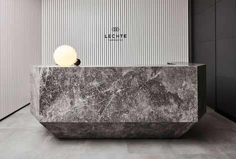 Yellowtrace Spotlight // April 2016. Marble Reception, Modern Reception Desk Design, Concierge Desk, Modern Reception Desk, Reception Desk Design, Lobby Reception, Store Concept, Modern Reception, Reception Counter