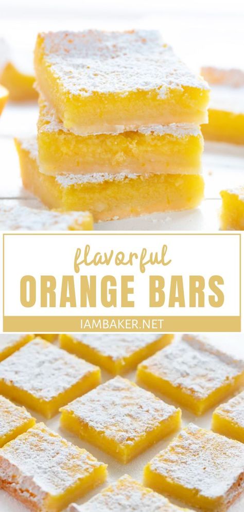 Fresh Orange Desserts, Peanut Butter Oreo Dessert, Orange Custard, Orange Bars, Orange Recipes Dessert, Bars Dessert, Citrus Desserts, Orange Dessert, Butter Crust