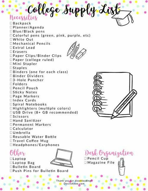 Checklist For College, College Supply List, White Out Pen, Paper Binder, Binder Dividers, College Supplies, Cute Wall Decor, Suits Men Business, Hole Puncher