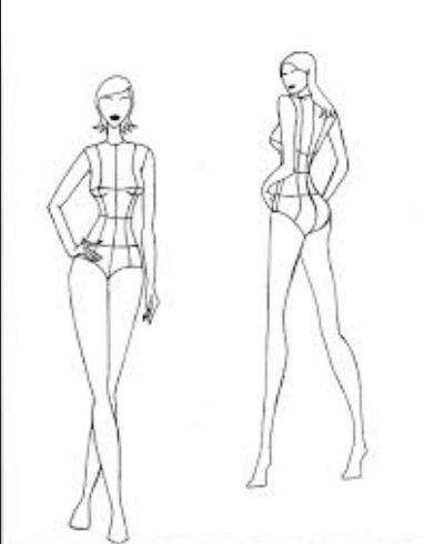 Back and Front Croquis, Figurine, Female Croqui, Fashion Anatomy, Female Croquis, Fashion Sketch Template, Fashion Illustration Template, Croquis Fashion, Fashion Figure Templates