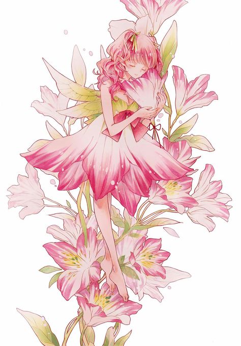 Fairy Drawings, Fantasy Creatures Art, Mythical Creatures Art, Arte Fantasy, Dreamy Art, Flower Fairy, Fairy Art, 판타지 아트, 영감을 주는 캐릭터