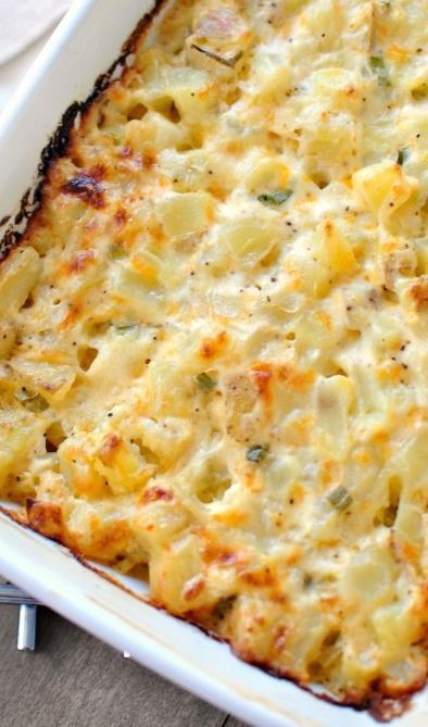 Homemade Cheesy Potatoes, Cheesy Potatoes Recipe, Potato Sides, Potato Side Dishes, Cheesy Potatoes, Hash Browns, Paula Deen, Potato Dishes, Side Recipes