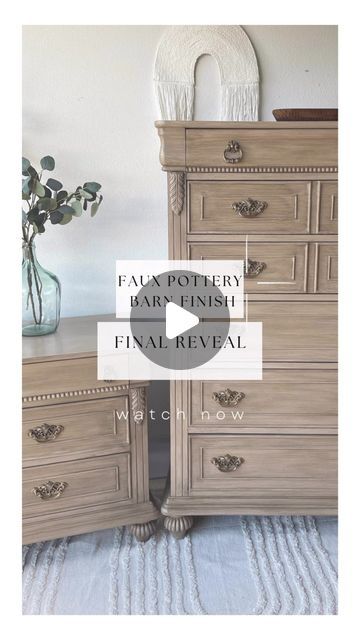 𝐂𝐢𝐞𝐫𝐚 𝐁𝐫𝐚𝐭𝐭𝐚𝐢𝐧 ✨ 𝐃𝐈𝐘 & 𝐅𝐮𝐫𝐧𝐢𝐭𝐮𝐫𝐞 𝐅𝐥𝐢𝐩𝐩𝐢𝐧𝐠 on Instagram: "Faux pottery barn finish!!   You all voted for it and I made it happen. This was my first time trying this technique and it turned out even better than I imagined.  I did redo the nightstand once but it was all worth it.   Follow along for a how to video coming soon 🫶🏼  #fauxpotterybarn #fauxwood #potterybarnfinish #behr #homedepot #vintagedresser #zebraweeklypick #ipainteditpretty #beforeandafter #furnitureflip #oahuhawaii #oahu #designer" Pottery Barn Wood Finish, Pottery Barn Diy Furniture, Pottery Barn Seadrift Finish Diy, Pottery Barn Stain Diy, Pottery Barn Finish Diy, Pottery Barn Paint Finish, Pottery Barn Furniture Diy, Faux Pottery, Nightstand Redo