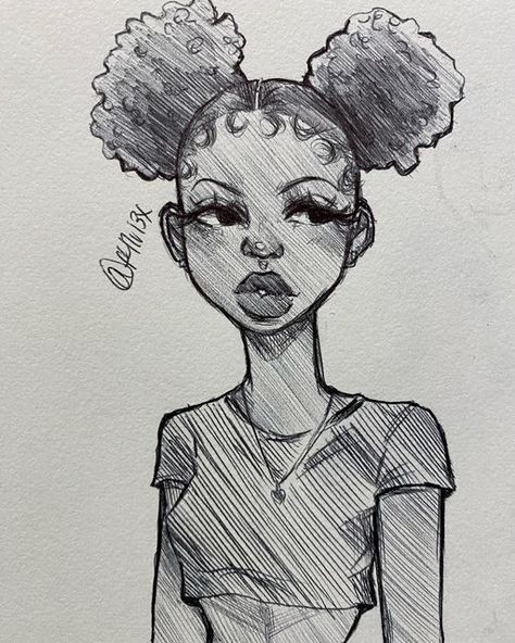 Black Women Drawings Sketch, Portraits Of People, Sketchbook Artist, Cartoon Sketch, Color Drawing Art, Girl Drawing Sketches, Animation Art Sketches, Graffiti Style Art, Black Art Painting