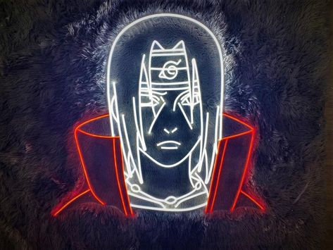 Itachi Uchiha Inspired Neon Sign - LED Silhouette Light for Anime Fans and Ninja Themed Decor by Neon4YouUA on Etsy Itachi Silhouette, Naruto Series, Themed Decor, Red Led, Itachi Uchiha, Die Hard, Anime Inspired, Led Neon, Room Themes