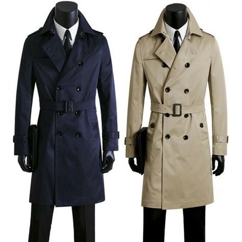 Free & Fast shipping 100% Satisfaction guarantee 30 Days Money Back 100% DELIVERED & TRACKED lowest price guranteed on all orders top quality Your Best Choice & 5 STAR SERVICE Autumn Mens Classic Trench Coat Double Breasted Waist Belt Long Dust Jacket New DESCRIPTION Accents Double-Breasted Brand Unbranded Country/Region of Manufacture China Features Slim fit Length 95-102cm Material Cotton Blend Model No Modification Description No Modified Item No Pattern Solid Product Line Factory Size Type R Male Trench Coat Outfit, Male Trench Coat, Long Coat Men, Men's Trench Coat, Trench Coat Outfit, Long Winter Coats, Classic Trench Coat, Trench Coat Men, Mens Winter Coat