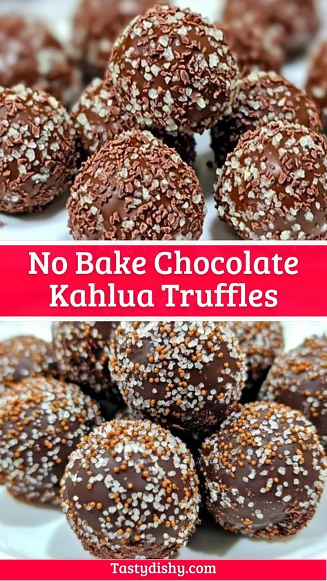 Ah, the joys of no-bake desserts! There’s something so gratifying about stirring together a few ... Read More Kahlua Brownies Recipe, Rum Chocolate Truffles, Liquor Truffles Recipe, Kahlua Fudge Recipe, Kahlua Truffles Recipe, Kahlua Balls No Bake, Truffle Balls No Bake, Kahlua Cookie Recipes, Kahlua Recipes Desserts