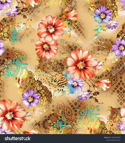 Allover Seamless Pattern Ethnic Floral Digital Stock Illustration 2365100355 | Shutterstock Floral Allover Pattern, Allover Pattern, Ethnic Patterns, Pattern Vector, 3d Design, Image Illustration, Seamless Pattern, Seamless Patterns, Stock Illustration