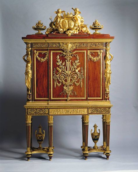 Marie Joséphine of Savoy's Jewel Cabinet. Jean-Henri Riesener, 1780's. Gilded Furniture, Empire Furniture, High Cabinet, Gold Decorations, The Royal Collection, Victorian Furniture, Wardrobe Cabinets, French Furniture, Old Furniture