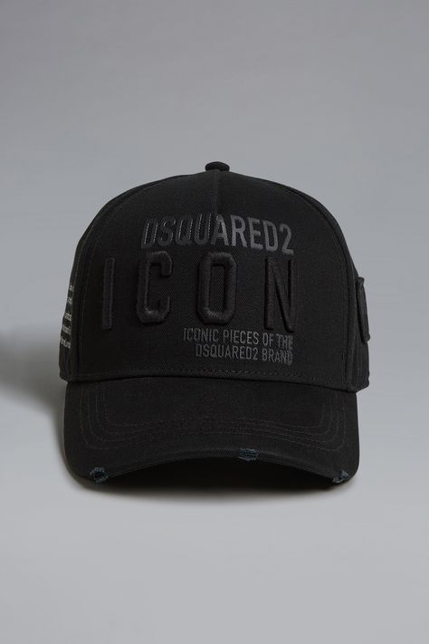 Dsquared2 Embroidered Baseball Cap Black - Hats for Men | Official Store Trendy Caps Men, Designer Black Cap, Black Baseball Cap With Logo For Streetwear, Luxury Men's Baseball Cap With Logo, Mens Gym Outfits, Man Fashion Style, Black Military Style Snapback For Streetwear, Cap Men Fashion, Black Snapback Hat For Streetwear, One Size