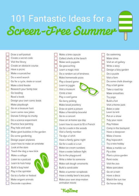 101 Fantastic Ideas for Screen-Free Summer Activities List Of Summer Activities, Children Summer Activities, Free Summer Activities For Adults, Summer Activities With Kids, Screen Free Activities For Adults, Summer Schedule For Teens, Free Activities For Adults, Toddler Summer Activities, Summer Activities For Adults