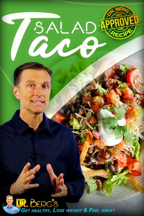 One keto staple/favorite is definitely the taco salad! You can even make the guacamole and pico de gallo from scratch. Dr Berg Salad Recipes, Dr Eric Berg Recipes, Ketobiotic Recipes, Taco Salad Healthy, Dr Burg, Dr Berg Keto, How To Cook Hamburgers, Keto Taco Salad, Taco Salad Recipe