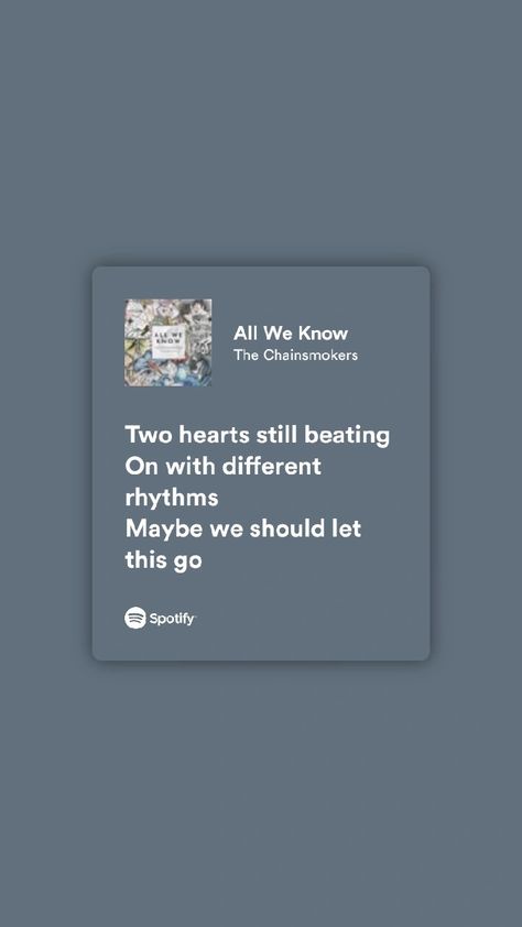 All We Know Chainsmokers Spotify, All We Know Chainsmokers, The Chainsmokers, All We Know, Chainsmokers, Spotify Covers, Two Hearts, How To Know, Album Covers