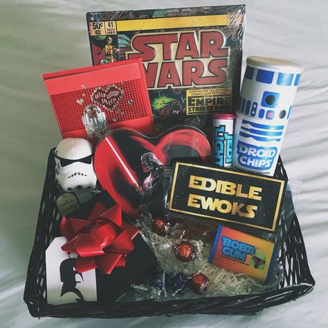 Star Wars Gift For Boyfriend, Star Wars Gift Basket For Boyfriend, Star Wars Basket, Star Wars Diy Gifts For Boyfriend, Star Wars Boyfriend Gifts, Star Wars Gift Ideas For Boyfriend, Starwars Gifts For Him Boyfriends, Video Game Gift Basket, Star Wars Diy Gifts