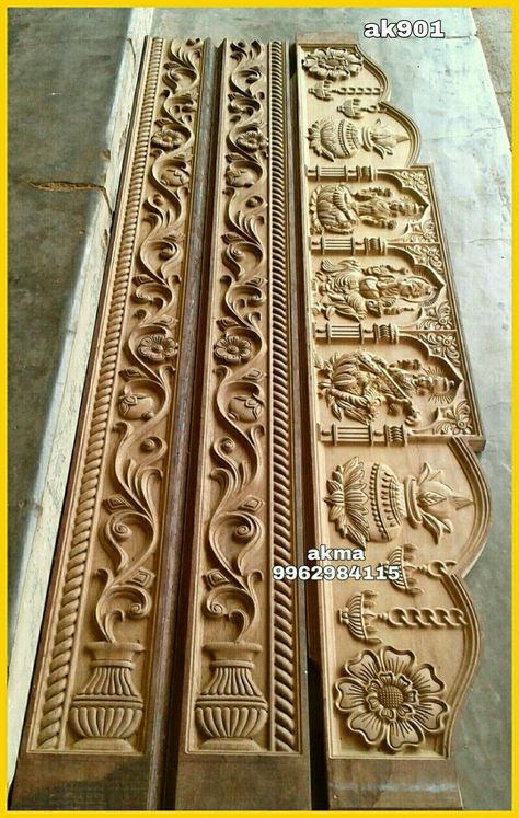 Indian Carved Wood Wall Art, Pooja Door Frame Design, Main Door Frame Design Wooden, Wooden Door Border Design, Main Vasakal Frame Design, Main Door Border Design Entrance, Main Door Border Design, Main Door Carving Design Entrance, Indian Wooden Main Door Design