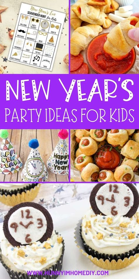 Host an amazing celebration with your friends and family with these best new years party ideas for kids! You'll love all these NYE party ideas for appetizers, desserts, DIY decorations, party games, activities and crafts! Nye Kids Food, Toddler Nye Party Ideas, Kids Nye Party Ideas, New Years Party Ideas, Nye Party Ideas, Diy Party Bags, Nye Food, New Years Eve Party Ideas Food, New Year's Eve Countdown