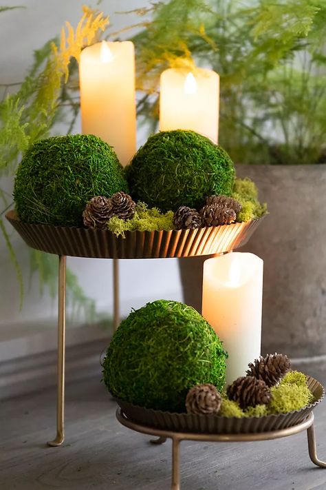 Natal, Moss Decor, Decorative Balls, Wedding Display, Moss Balls, Preserved Moss, Tiered Trays, Vase Fillers, Creative Living