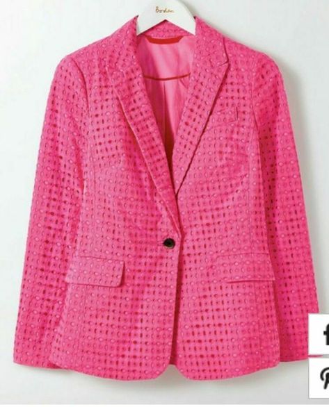 Boden Uk, Blazer Mid, Garden Parties, Fitted Blazer, Cherry On Top, Fuchsia Pink, Feel Special, Green Skirt, Women's Coats & Jackets