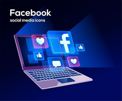 Facebook social media icons with laptop ... | Premium Vector #Freepik #vector #facebook-share #youtube-like #facebook-followers #facebook Facebook Social Media, Facebook Ads Design, Facebook Video Ads, Instagram Ad Campaigns, Marketing Checklist, Facebook Post Design, Facebook Ads Manager, Ads Campaign, Digital Marketing Design