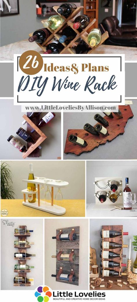 I included links that will teach you how to make all the wine racks listed in this article. Dyi Wine Rack, Wine Holder Diy, Diy Wine Rack Wall, Diy Wine Racks, Homemade Wine Rack, Wine Rack Ideas, Diy Wine Rack Projects, Wine Rack Projects, Rustic Kitchen Wall Decor