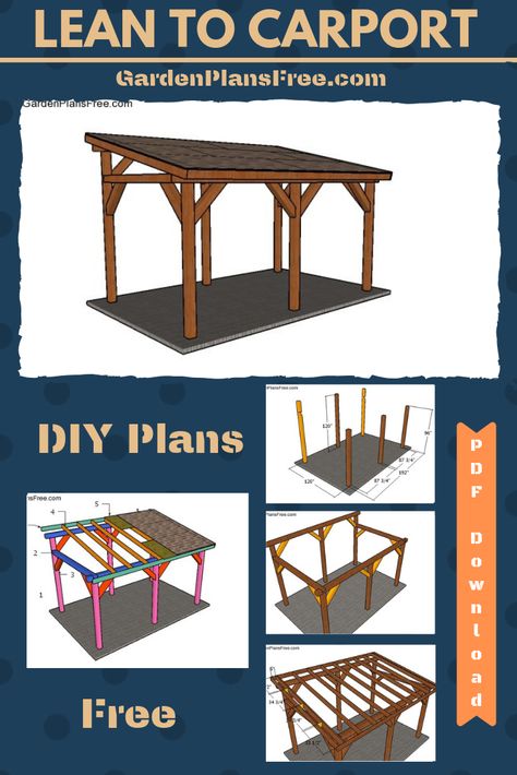 Lean To Carport, Pergola Modern, Diy Carport, Carport Plans, Pergola Carport, Gazebo Plans, Grill Gazebo, Carport Designs, Building A Pergola