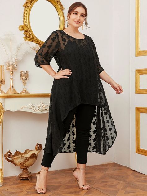 Combination Fashion, Evening Dresses Plus Size, Anarkali Dress, Designer Dresses Indian, Curvy Girl Outfits, Moda Plus, Curvy Outfits, Sheer Top, Plus Size Blouses