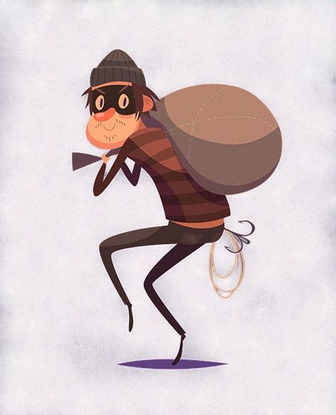 Thief Character, People Cartoon, Quote Design, Character Study, Design Animation, Character Design Male, Cartoon Character Design, Illustrations And Posters, Simple Shapes