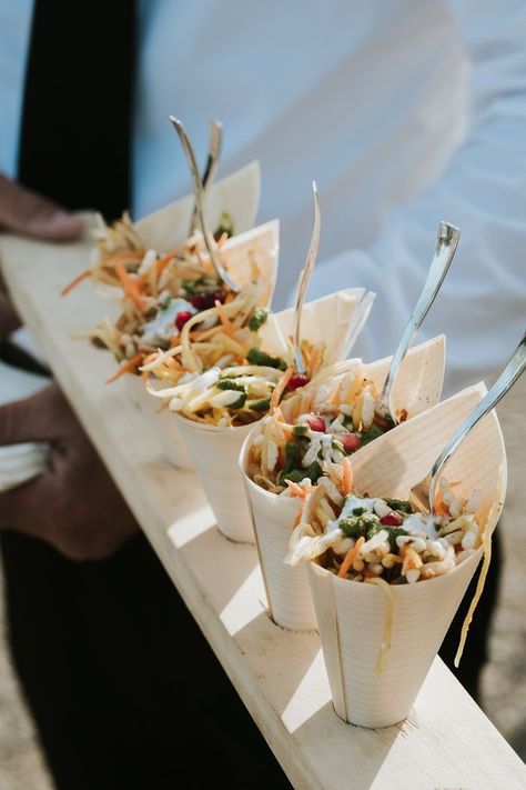 Indian wedding food ideas l Image by Joel & Justyna Canapés, Wedding Self Serve Food, Indian Food Display, Indian Wedding Functions List, Asian Food Wedding, Indian Wedding Food Ideas, Desi Wedding Food, Indian Wedding Food Station, Snack Ideas Wedding