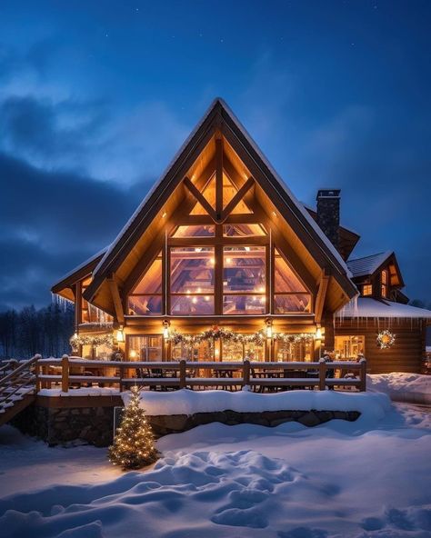 Be Enchanted by a Beautiful Winter Wonderland Dream Cottage Christmas Cabin Exterior, Snow Cabins, Kitchen Styling Countertops, Christmas Decor Ideas 2023, Bohemian Patio, Solar Light Crafts, Patio Layout, Cheap Backyard, Kitchen Mood Board