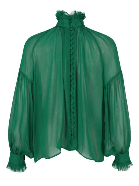 Long sleeve chiffon silk blouse with intricate collar trim and full length button placket. Composition:100% Chiffon SIlk Badger, J Cathell, Silk Chiffon Blouse, Silk Clothes, Chiffon Blouse, Silk Chiffon, Silk Blouse, Full Length, Sleeve Blouse