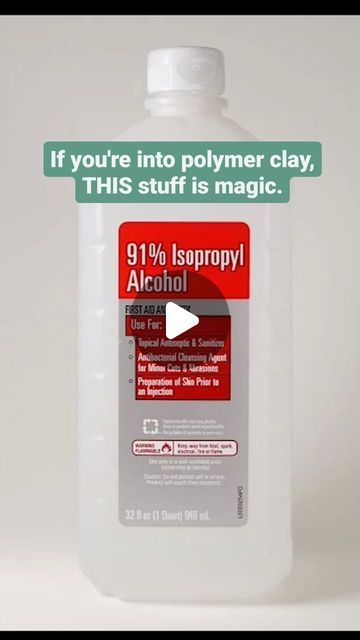 Ginger Davis Allman on Instagram: "Soap and water does not work well to clean polymer clay and the associated dyes, pigments, and substances that we use in our art.  What does work, though, is rubbing alcohol. It's also known as isopropyl alcohol or ispropanol.  No, this isn't the kind you drink.   Rubbing alcohol dissolves polymer clay, alcohol inks, paint, varnish (even dried varnish), liquid clay, and even uncured resin. It's an excellent solvent and it works VERY well as an all-purpose cleaning agent for your polymer clay tools and work surface.  It also works wonders for smoothing fingerprints or removing lint from your UNBAKED polymer clay creations.  Alcohol won't ruin your manicure or dissolve your tools. (Always use the least aggressive solvent for your needs!!)  In the US, this a Painting With Rubbing Alcohol, Polymer Clay Varnish, Smoothing Polymer Clay, Liquid Polymer Clay Ideas, Liquid Polymer Clay, Polymer Clay Painting, Liquid Clay, Clay Arts, Clay Canes