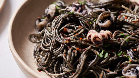 Pasta Al Nero Di Seppia (Cuttlefish Ink) Recipe Cuttlefish Recipes, Ink Pasta, Fancy Food, Pasta Noodles, Tasting Table, Pasta Recipe, Dipping Sauce, Fine Dining, Best Foods