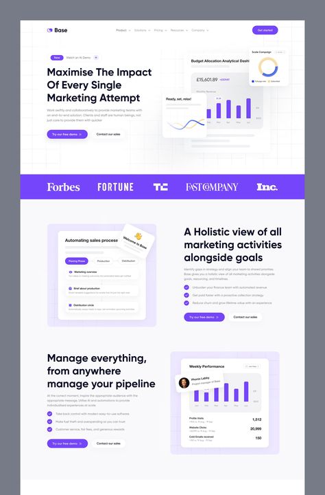 Saas Website - Saas Landing page by Jabel 💎 App, Website Designer on Dribbble Purple Website Design, Saas Product Landing Page, Saas Landing Page, Saas Landing Page Ui Design, Edtech Landing Page, Software Landing Page Design, Ecom Landing Page, Ui Website, Website Mockup