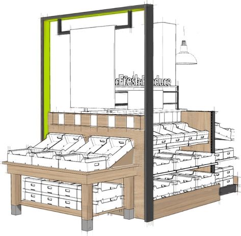 Supermarket Design Interior Retail, Small Supermarket Design, Mini Grocery Store Design Small Spaces, Shelf Supermarket, Supermarket Design Interior, Supermarket Display, Store Shelves Design, Grocery Store Design, Supermarket Shelves