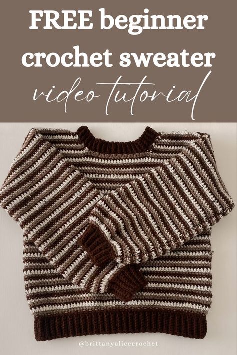 Never crocheted a sweater before? I've got you! With this exhaustive step-by-step beginner crochet tutorial I will show you how to make your own crochet sweater. #crochetsweaterpatternfree #crochetsweaterideas Free Sweater Pattern, Crochet Sweater Tutorial, Free Crochet Sweater Patterns, Crochet Sweater Ideas, Free Crochet Sweater, Sweater Tutorial, Crochet Sweater Free, Sweater Pattern Free, Personalized Sweater