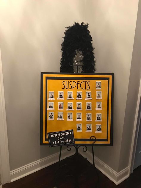 Suspect Board, Mafia Theme Party, Mafia Party, Speakeasy Party, Mystery Party Game, Clue Party, Mystery Dinner Party, Roaring 20s Party, Hallowen Ideas