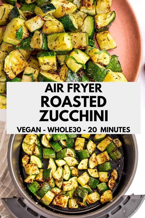 Air Fryer Roasted Zucchini, Roasted Zucchini Recipes, Roasted Zucchini And Squash, Air Fryer Zucchini, Zucchini Side Dishes, Roasted Zucchini, Fresh Zucchini, Roast Zucchini, Zucchini Recipe