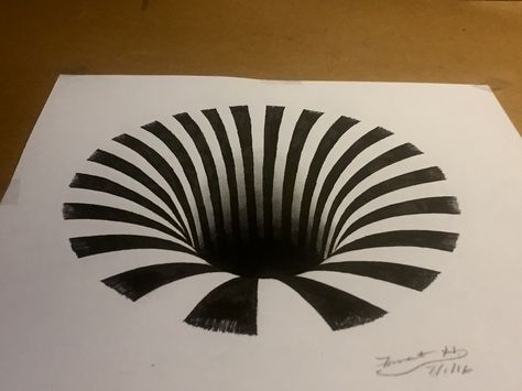 Optical Illusion Sketches, Visual Illusion Art, Hole Optical Illusion, Anamorphic Art, Optical Illusions Drawings, Hole Drawing, Illusion Kunst, Optical Illusion Drawing, Illusion Drawings